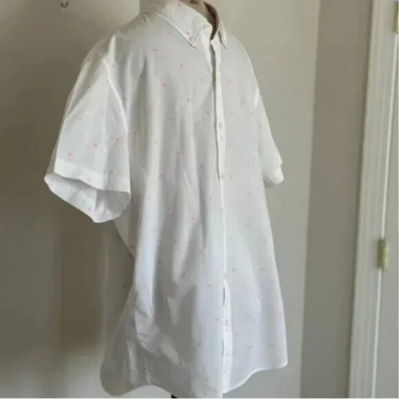 Bonobos White Short Sleeve Cotton Button Down with Pink Fruit Slices Size XL - Picture 2 of 11